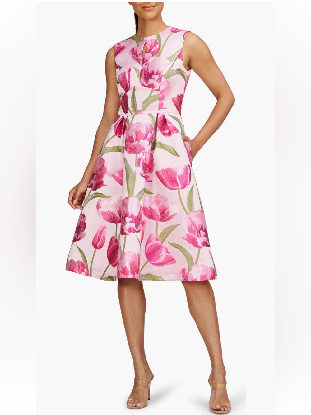 Kay Unger Farryn Fit & Flare Cocktail Dress
Floral pink tulip tulips size 12 NWT